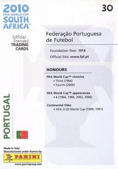 2010 Panini FIFA World Cup South Africa #30 Portugal Back