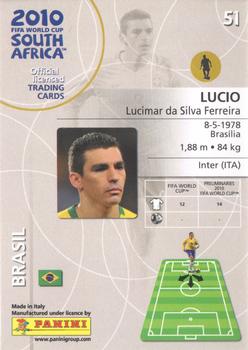2010 Panini FIFA World Cup South Africa #51 Lucio Back