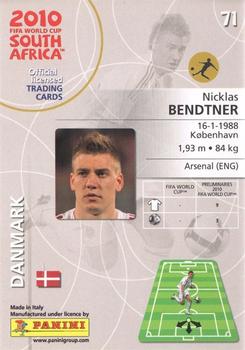 2010 Panini FIFA World Cup South Africa #71 Nicklas Bendtner Back