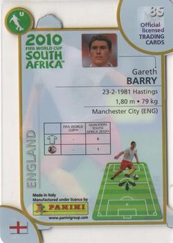 2010 Panini Premium World Cup #85 Gareth Barry Back