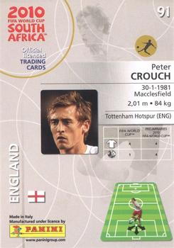 2010 Panini FIFA World Cup South Africa #91 Peter Crouch Back