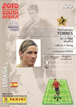 2010 Panini FIFA World Cup South Africa #100 Fernando Torres Back