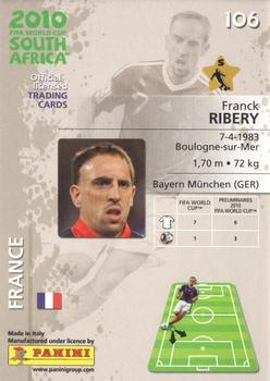2010 Panini FIFA World Cup South Africa #106 Franck Ribery Back