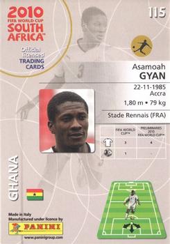 2010 Panini FIFA World Cup South Africa #115 Asamoah Gyan Back
