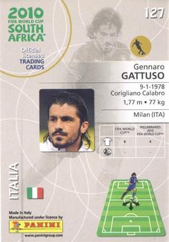 2010 Panini FIFA World Cup South Africa #127 Gennaro Gattuso Back