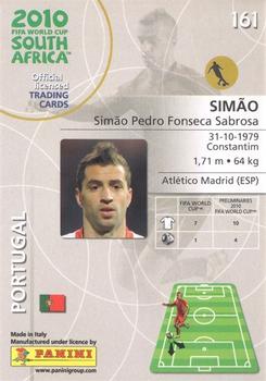 2010 Panini FIFA World Cup South Africa #161 Simão Back
