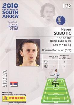 2010 Panini FIFA World Cup South Africa #172 Neven Subotic Back