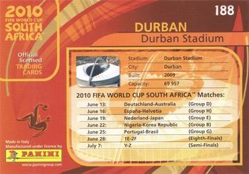 2010 Panini FIFA World Cup South Africa #188 Durban Stadium Back
