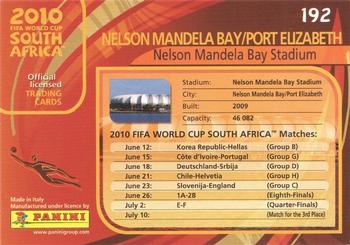 2010 Panini FIFA World Cup South Africa #192 Nelson Mandela Bay Stadium Back