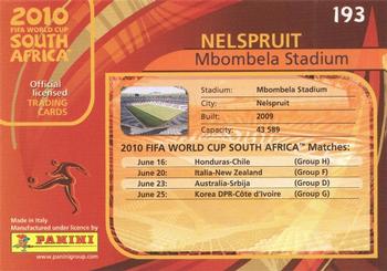 2010 Panini FIFA World Cup South Africa #193 Mbombela Stadium Back
