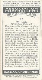 1938 Churchman's Association Footballers 1st Series #17 Willie Hall Back