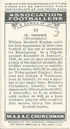 1938 Churchman's Association Footballers 1st Series #19 William Hughes Back