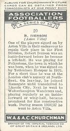1938 Churchman's Association Footballers 1st Series #20 Robert Iverson Back