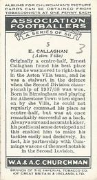 1938 Churchman's Association Footballers 1st Series #5 Ernie Callaghan Back