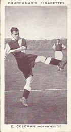 1938 Churchman's Association Footballers 1st Series #6 Ernie Coleman Front
