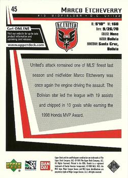 1999 Upper Deck MLS #45 Marco Etcheverry Back
