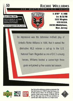 1999 Upper Deck MLS #50 Richie Williams Back
