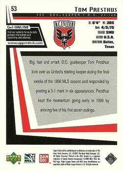 1999 Upper Deck MLS #53 Tom Presthus Back