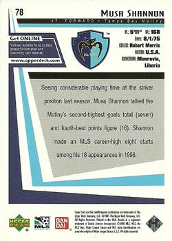 1999 Upper Deck MLS #78 Musa Shannon Back