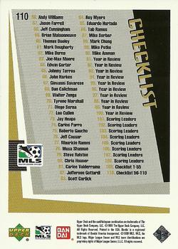 1999 Upper Deck MLS #110 Brian McBride Back