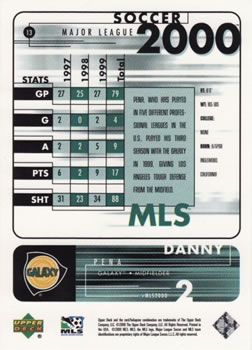 2000 Upper Deck MLS #13 Danny Pena Back