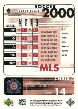 2000 Upper Deck MLS #36 Chris Armas Back