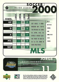 2000 Upper Deck MLS #37 Jorge Dely Valdes Back