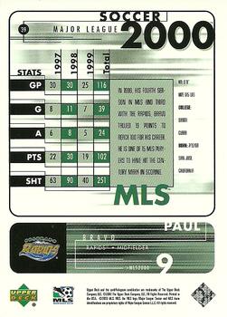 2000 Upper Deck MLS #39 Paul Bravo Back