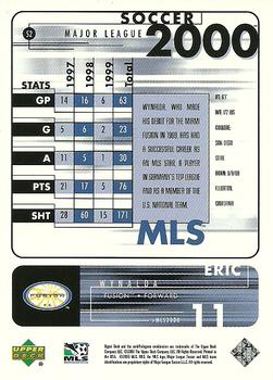 2000 Upper Deck MLS #52 Eric Wynalda Back