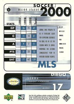 2000 Upper Deck MLS #56 Diego Serna Back