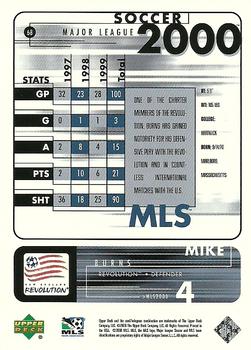 2000 Upper Deck MLS #68 Mike Burns Back