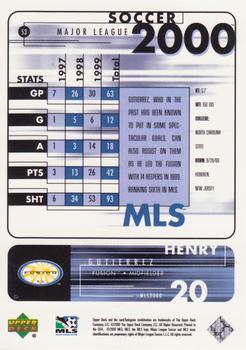 2000 Upper Deck MLS #53 Henry Gutierrez Back