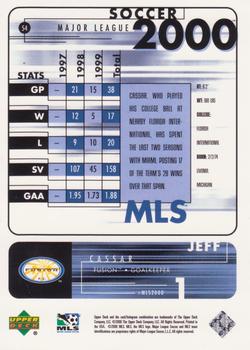 2000 Upper Deck MLS #54 Jeff Cassar Back