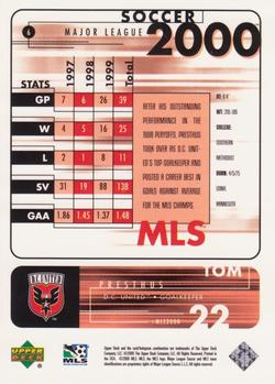 2000 Upper Deck MLS #6 Tom Presthus Back