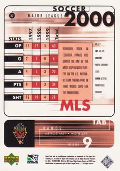 2000 Upper Deck MLS #82 Tab Ramos Back