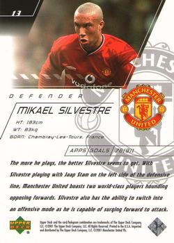 2001 Upper Deck Manchester United #13 Mikael Silvestre Back