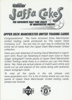 2001 Upper Deck Manchester United #NNO Jaffa Cakes Promo Card Front