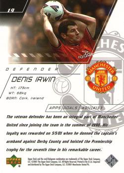 2001 Upper Deck Manchester United #19 Denis Irwin Back