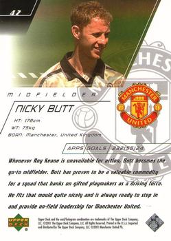 2001 Upper Deck Manchester United #42 Nicky Butt Back