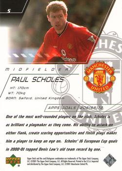 2001 Upper Deck Manchester United #5 Paul Scholes Back
