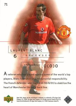 2001 Upper Deck Manchester United #71 Laurent Blanc Back