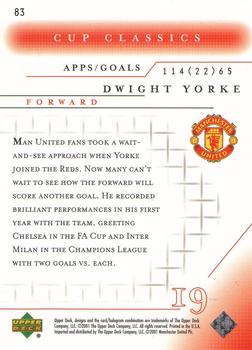 2001 Upper Deck Manchester United #83 Dwight Yorke Back