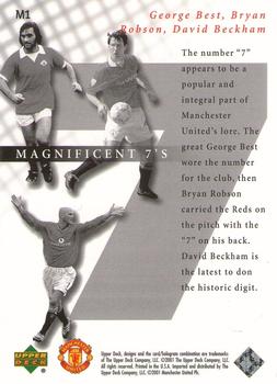 2001 Upper Deck Manchester United - Magnificent 7's #M1 George Best / Bryan Robson / David Beckham Back
