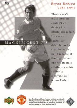 2001 Upper Deck Manchester United - Magnificent 7's #M5 Bryan Robson Back