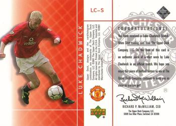2001 Upper Deck Manchester United - Match-Worn Shirt #LC-S Luke Chadwick Back