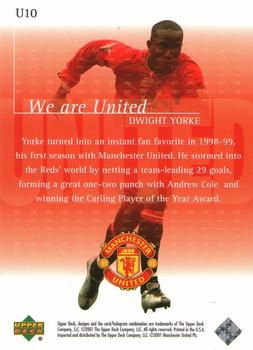 2001 Upper Deck Manchester United - We are UNITED #U10 Dwight Yorke Back
