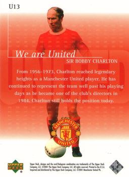 2001 Upper Deck Manchester United - We are UNITED #U13 Bobby Charlton Back