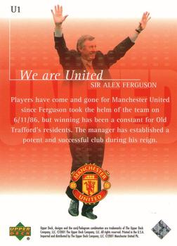 2001 Upper Deck Manchester United - We are UNITED #U1 Sir Alex Ferguson Back