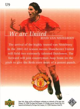2001 Upper Deck Manchester United - We are UNITED #U9 Ruud Van Nistelrooy Back