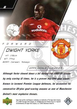 2001 Upper Deck Manchester United World Premiere #8 Dwight Yorke Back